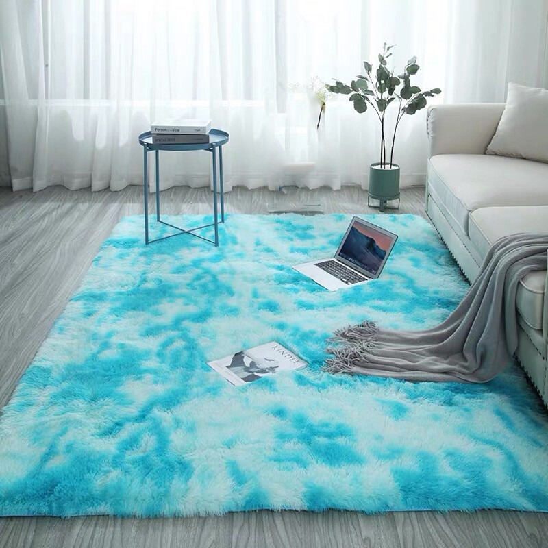 Gradient Plush Carpet Living Room TeaTable Bedside Washable Fluff Bedroom Europe
