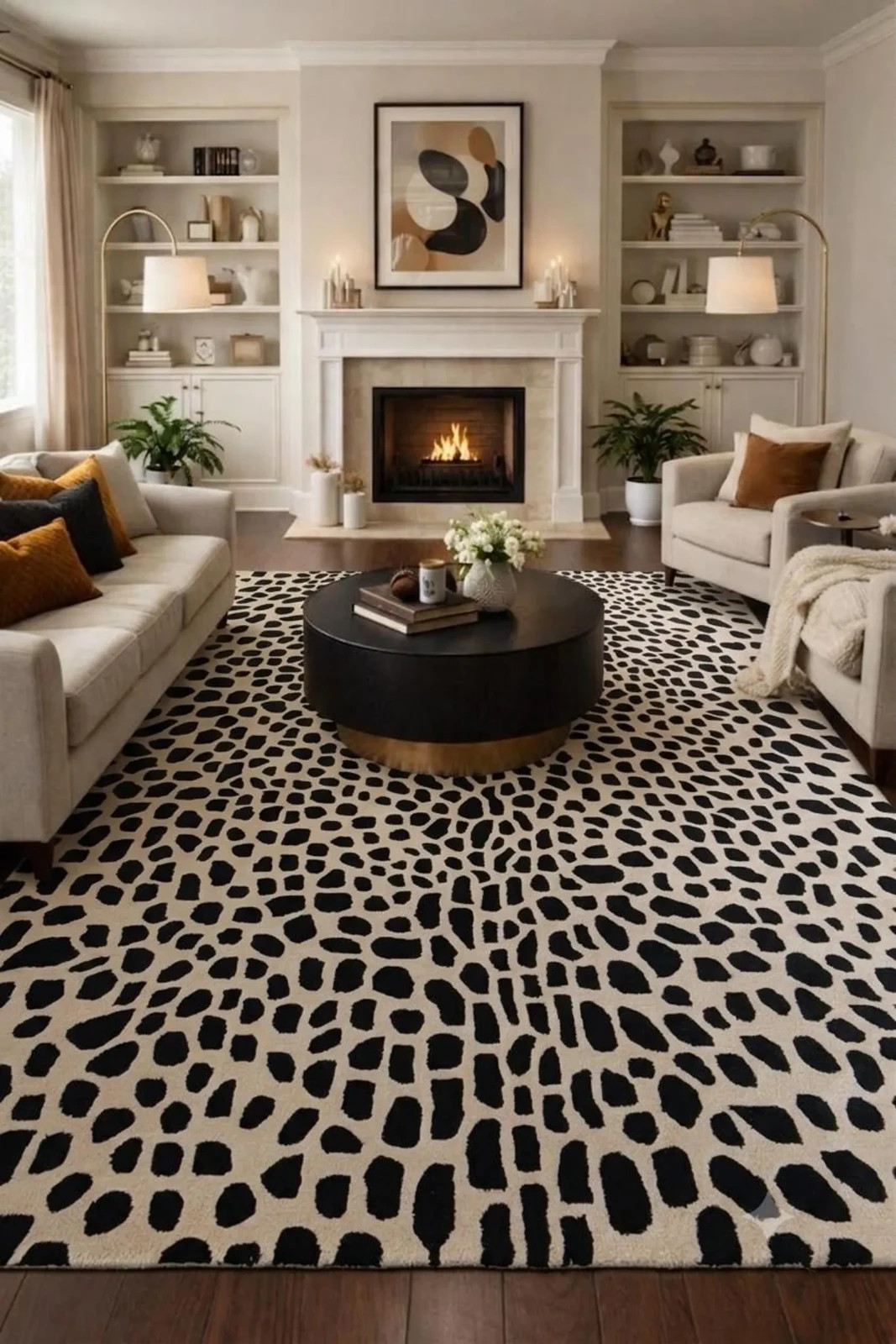Hand Tufted NZ Wool Area Rug Leopard Print Rug, Modern Safari Carpet 8×10