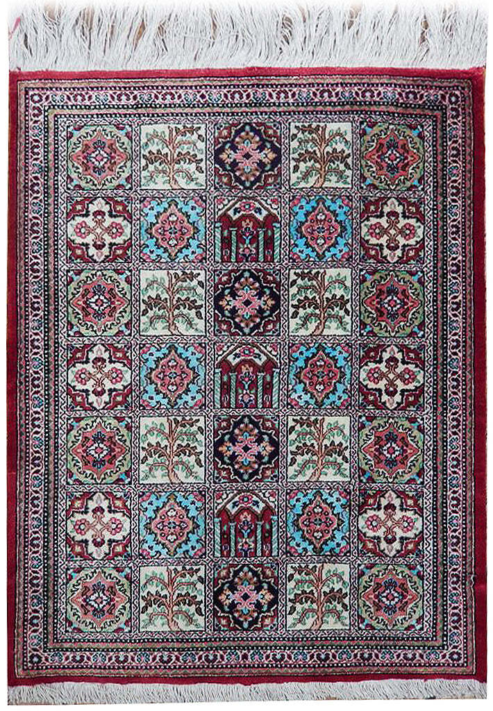 2′ x 2′ Fine Silk on Silk Perssiaan Quum Small Rug 500 KPSI #PIX-22679