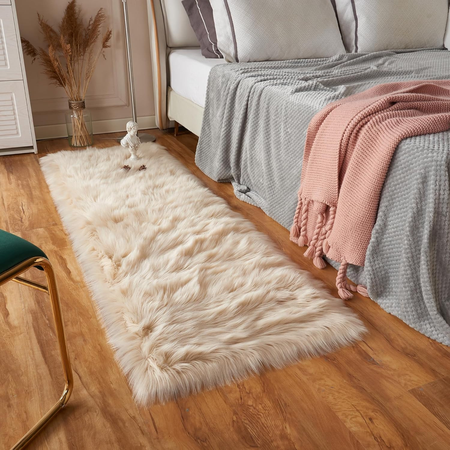 Ultra Soft Fluffy Shaggy Area Rug Faux Fur Rug Chair Cover Seat Pad Fuzzy Area R