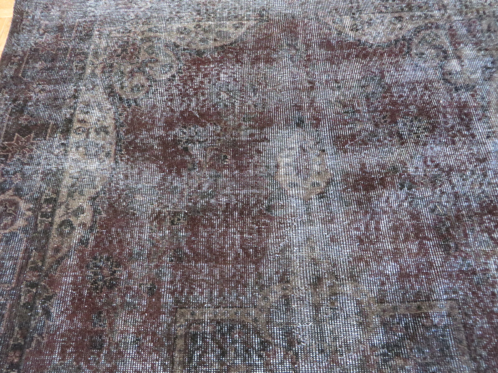 5’9 x 8’10 Hand Knotted Gray Vintage Overdyed Turkish Oushak Oriental Rug G9927