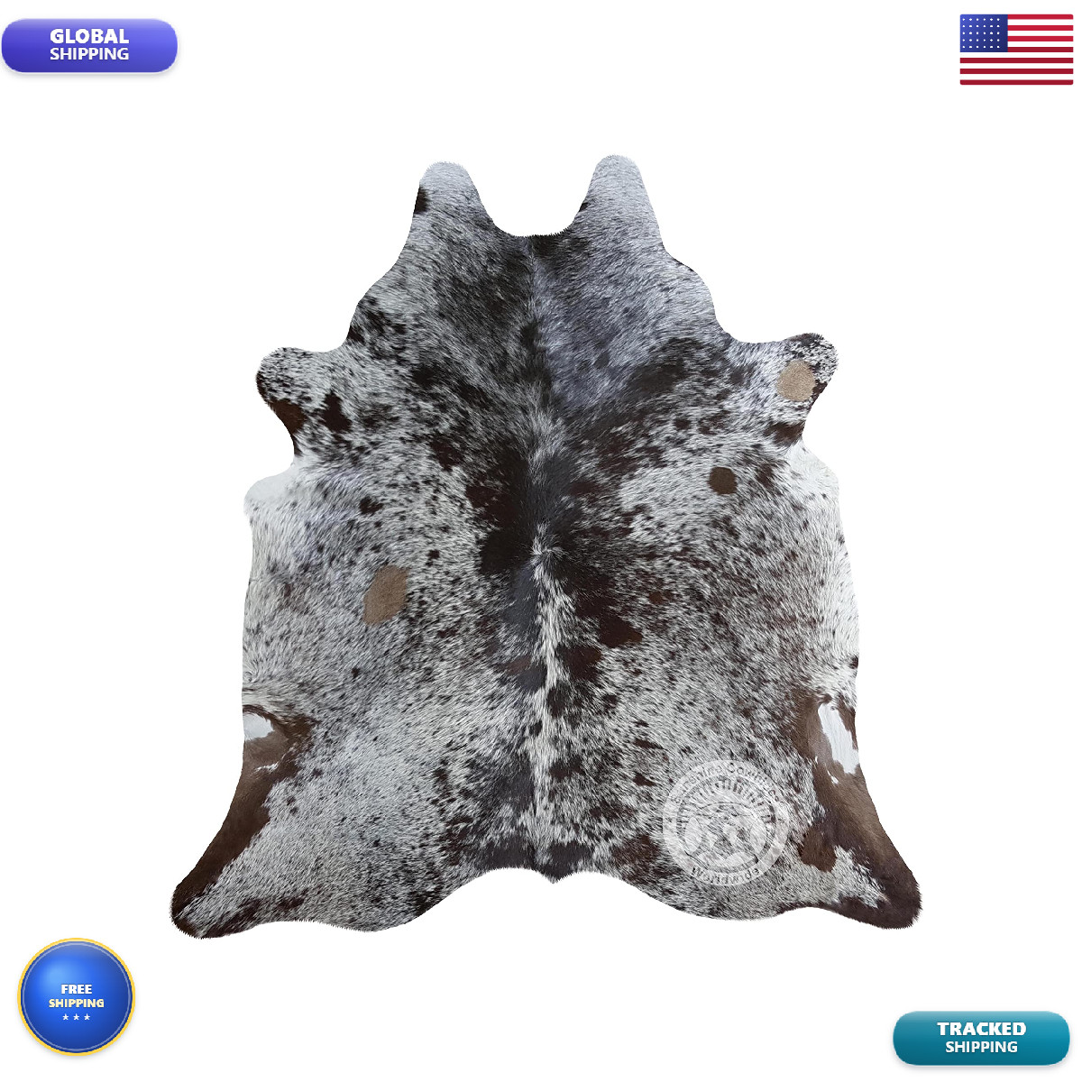 Sunshine Cowhides 100 Genuine Salt And Pepper Longhorn Tricolor Cowhide Rug –