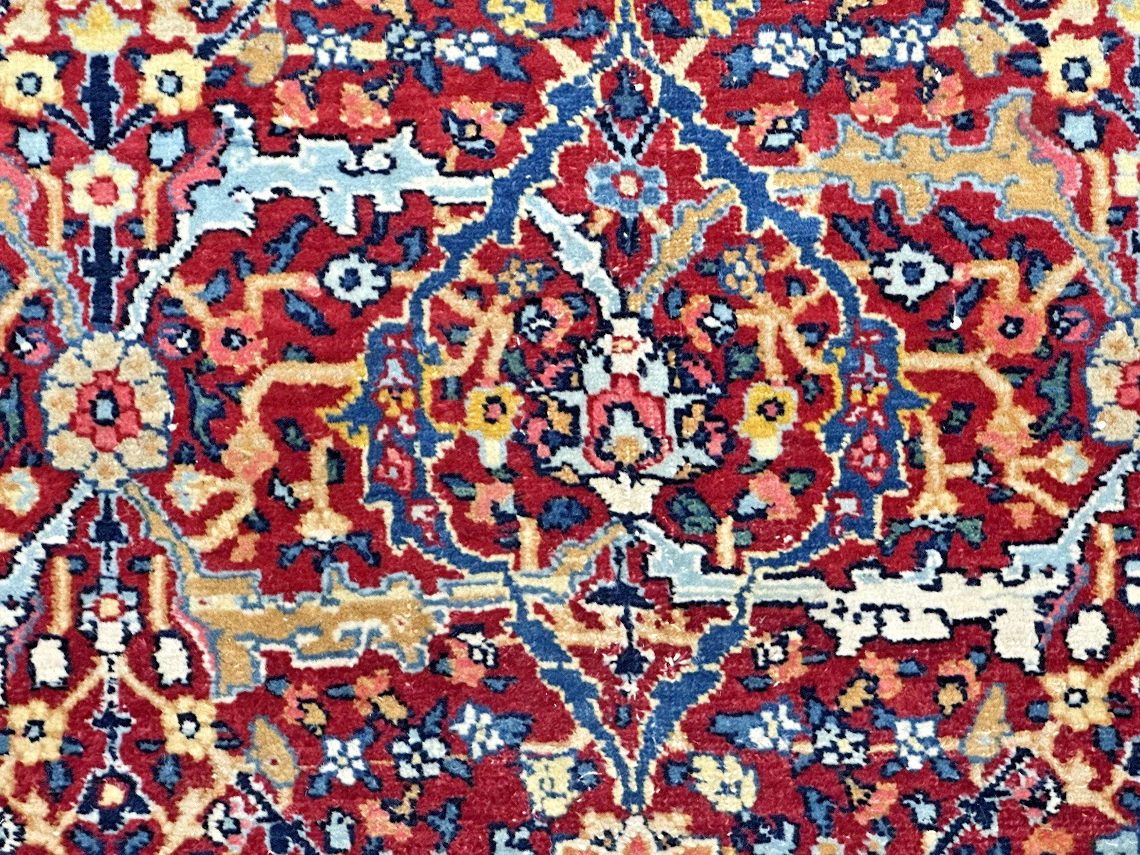 Auth: 1930’s Antique Kurdish North West Rug Mystical ART Beauty Red 9×12