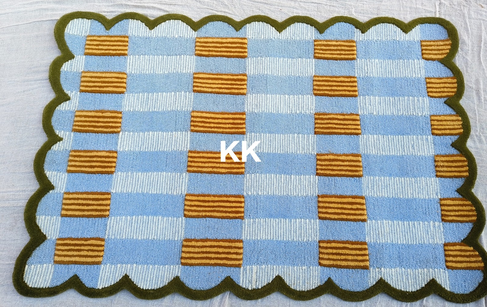 Greer Hand-Tufted Wool Viscose Rugs | Geometric Grid with Raised Squares Designs