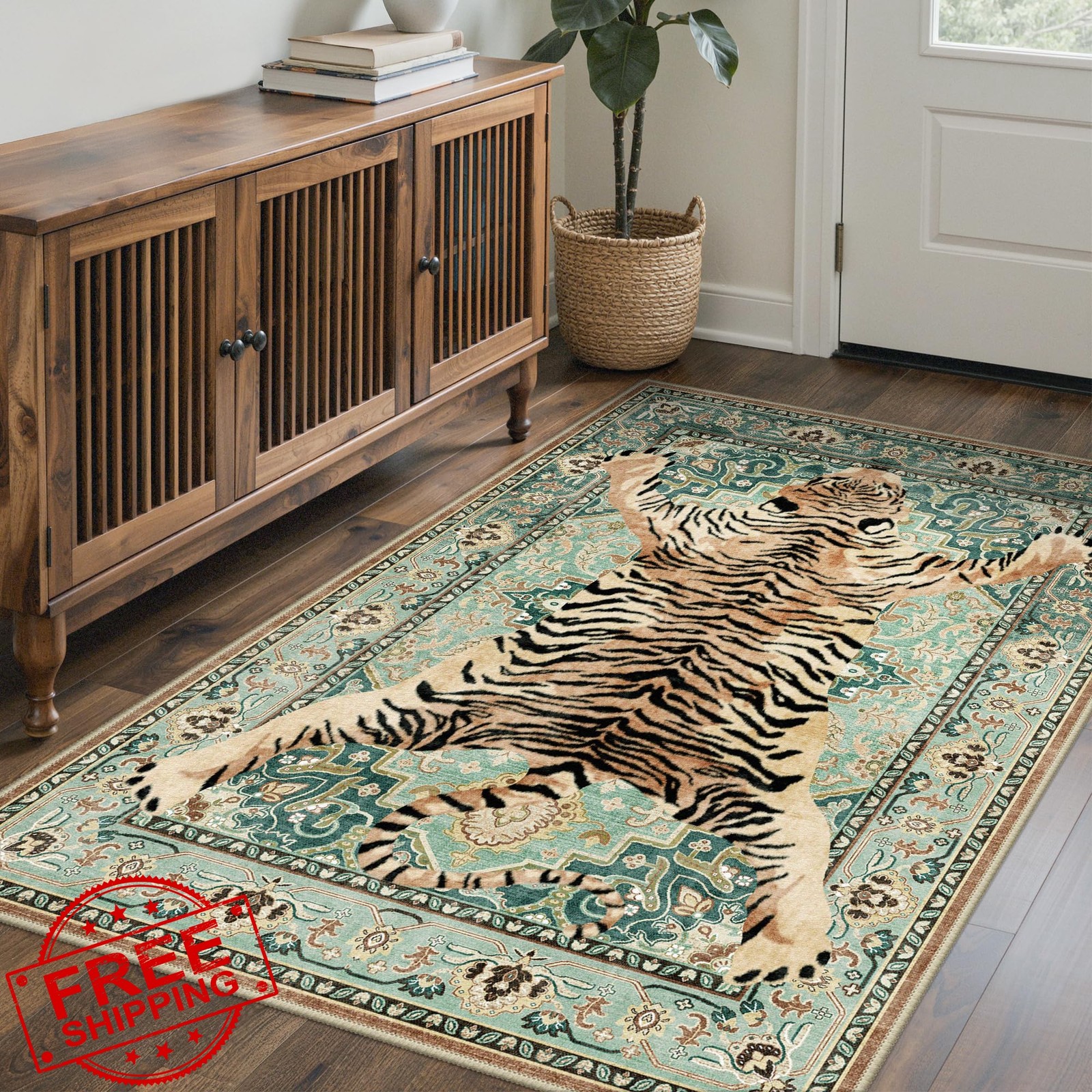 Bavni 3×5 Tiger Green Rug