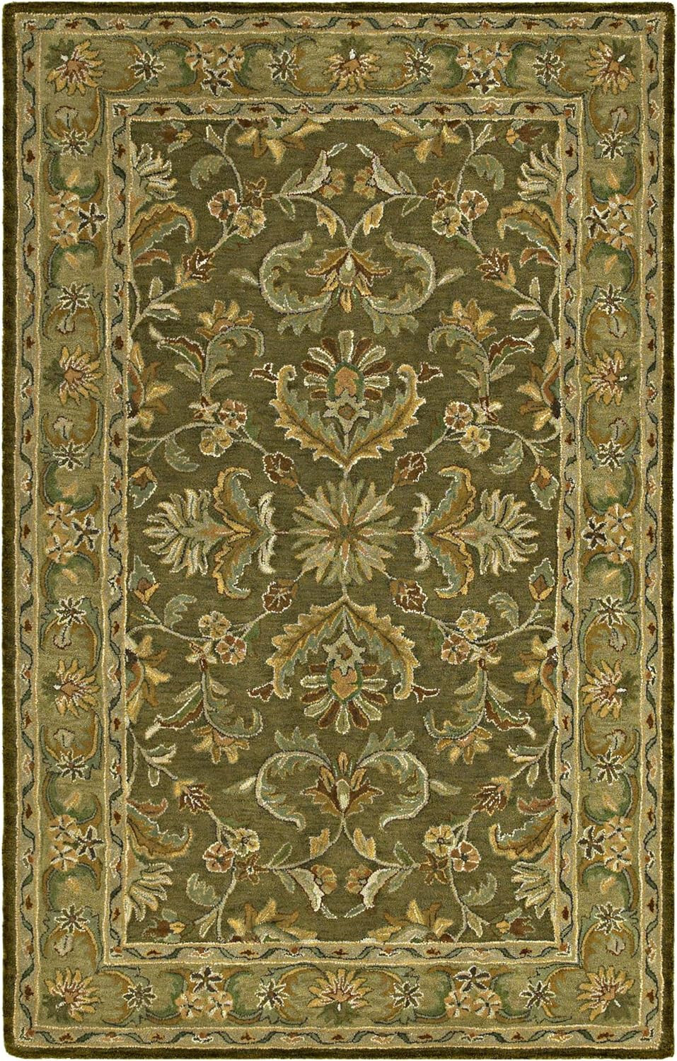 Kaleen Khazana Virginia Pesto – 5’0″ X 7’9″ Rectangular Wool Oriental Area Rug