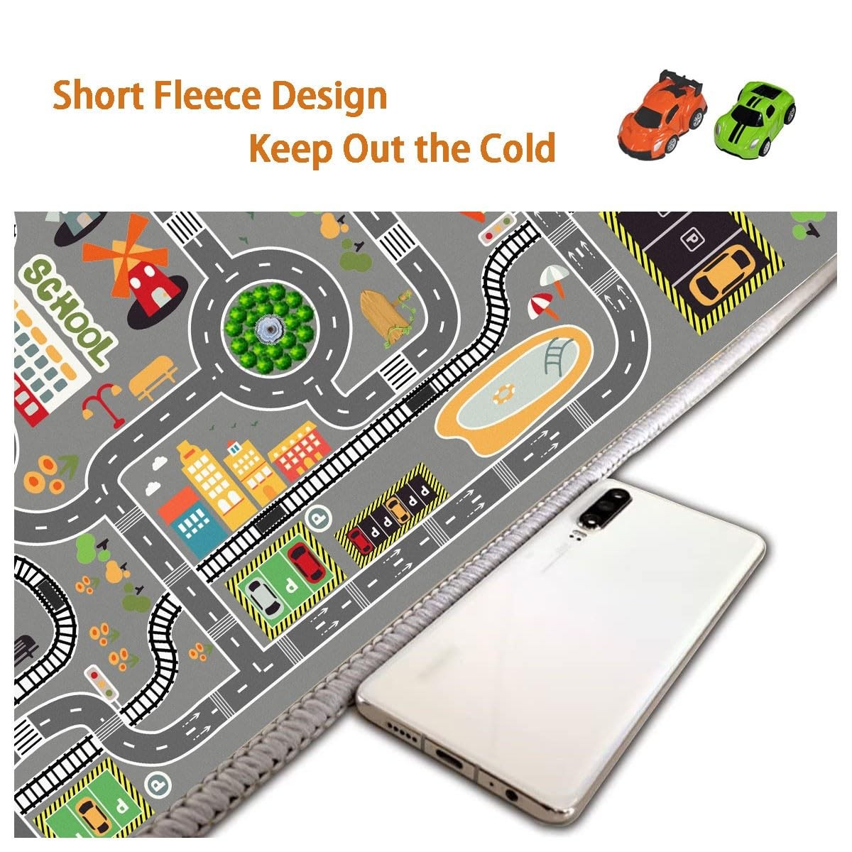Car Rug Play Mat Great for Playing with Cars And Toys, Kid Playroom Carpet wi…