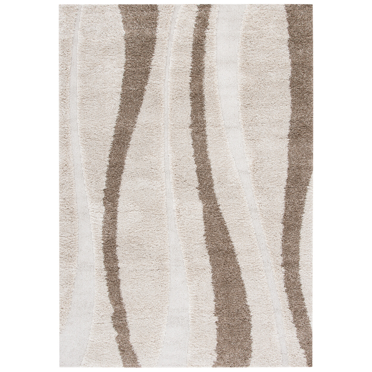 SAFAVIEH Willow Shag SG451-1128 Cream / Dark Brown Rug