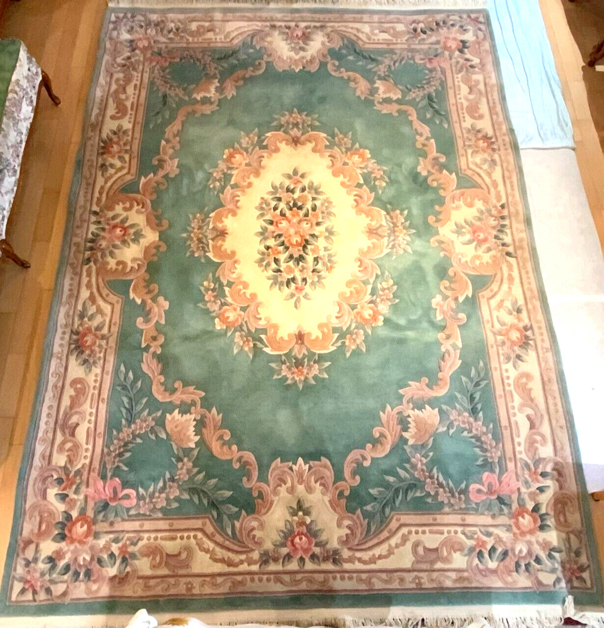 CHINESE HAND KNOTTED 100% CAMEL WOOL 90 LINE THICK ORIENTAL RUG 8’x11.6′