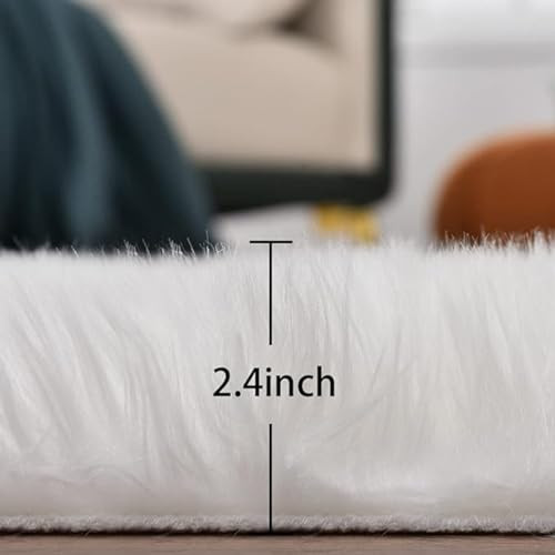 14×10 inches 1pcs Rectangle Faux Fur Plush Cushion, Area Rugs Fluffy Carpet
