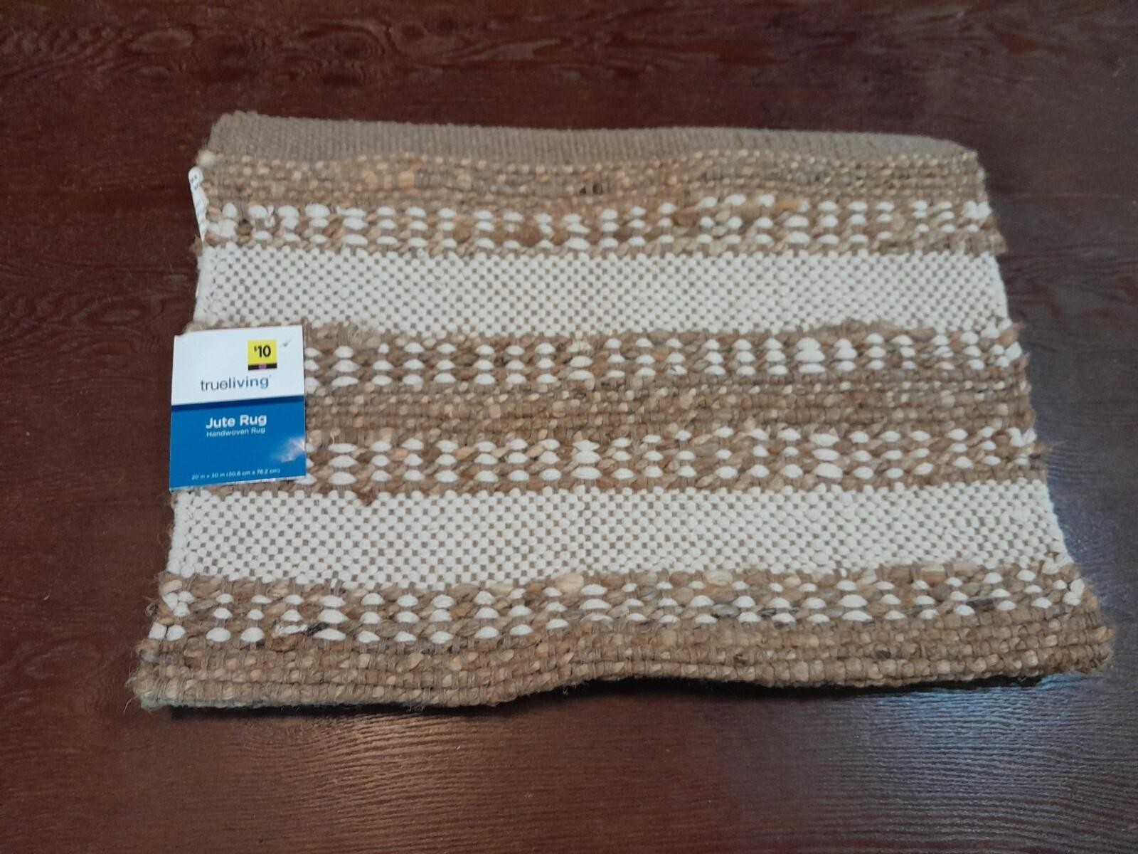 True Living Jute Handwoven Rug 20X30 In NWT
