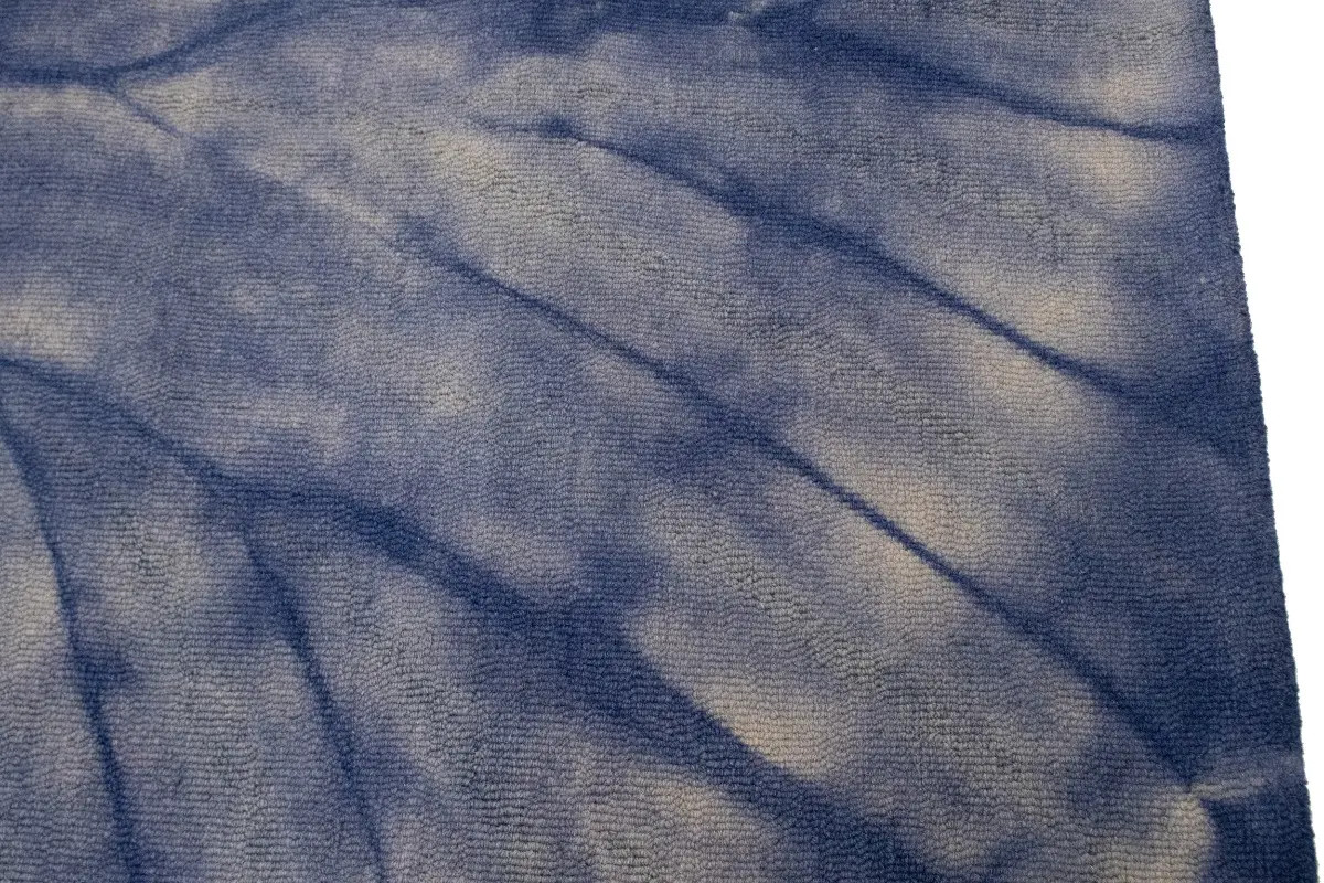 Modern Purple-navy Tie-Dye Design 5X8 Hand-Tufted Rug Contemporary Plush Carpet