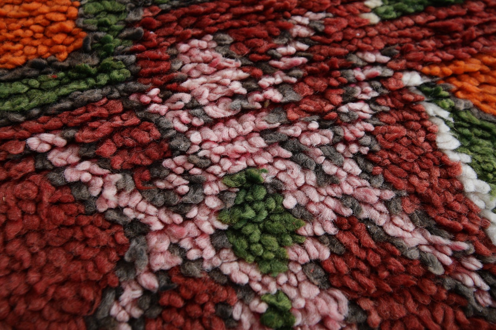 Moroccan Vintage Rug 5.4 x 13.8 Feet with Floral and Geometric Patterns