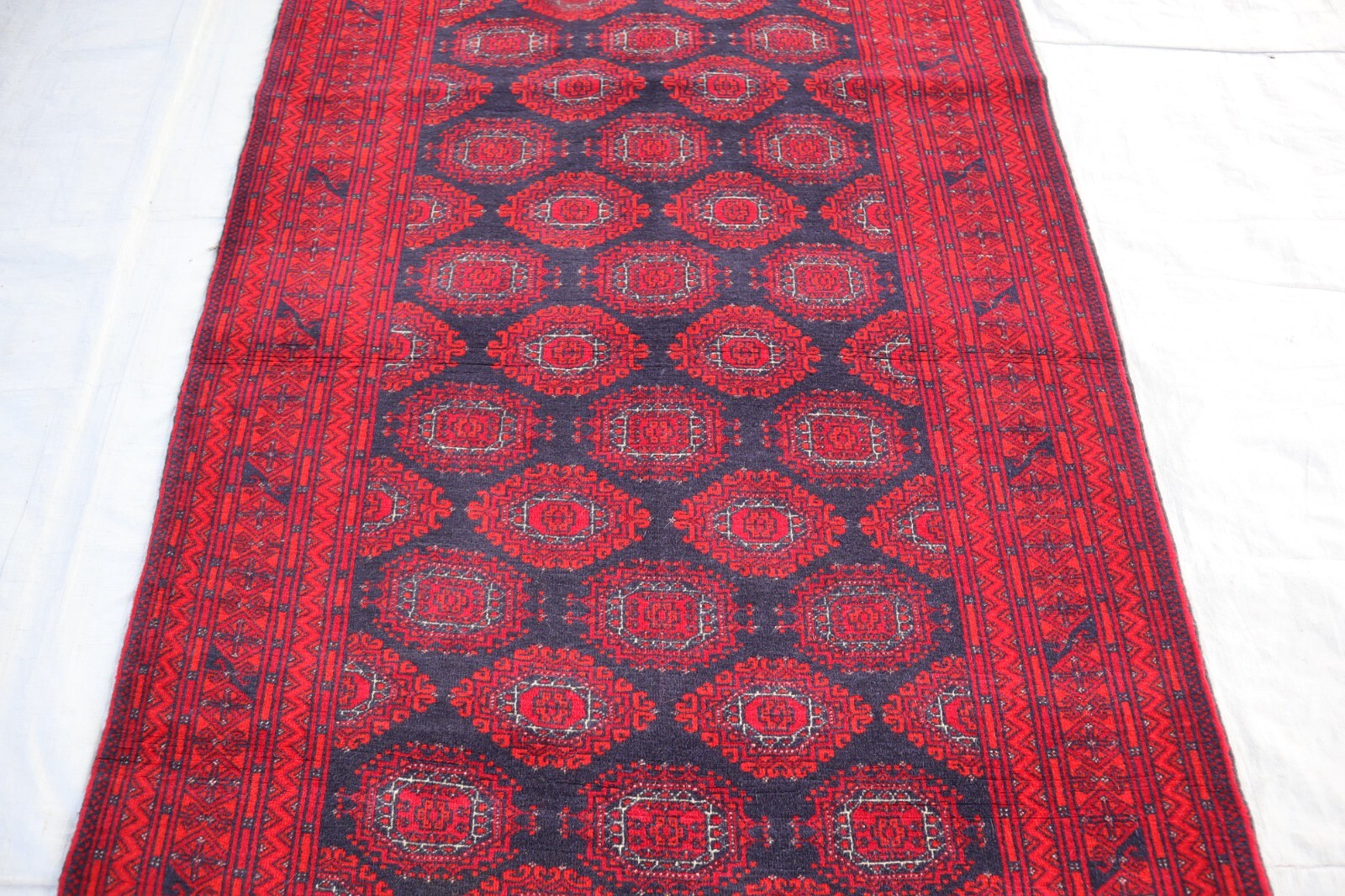 4×6 Turkmen Tribal Saruqi Design Rug- Nomadic Art Rug- Afghan Handmade Wool Rug