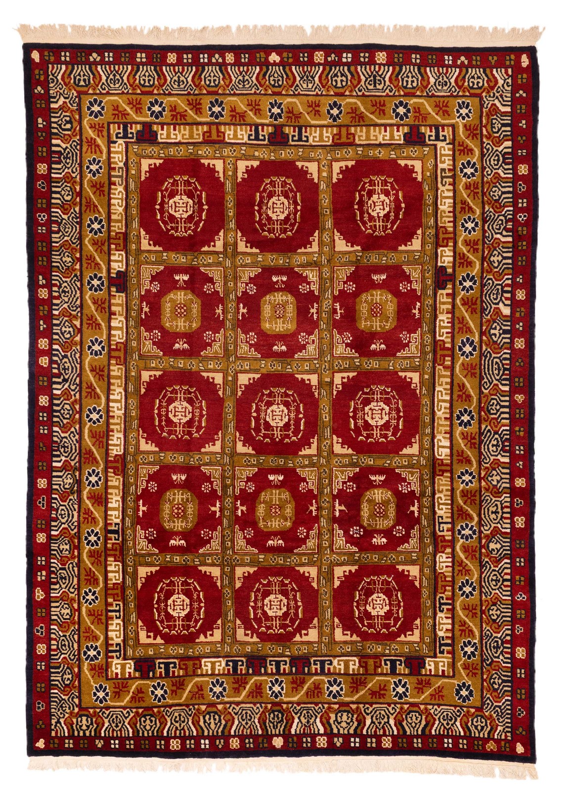 Traditional Red Hand-knotted Area Rug 7’5″ x 10’3″ Oriental Carpet