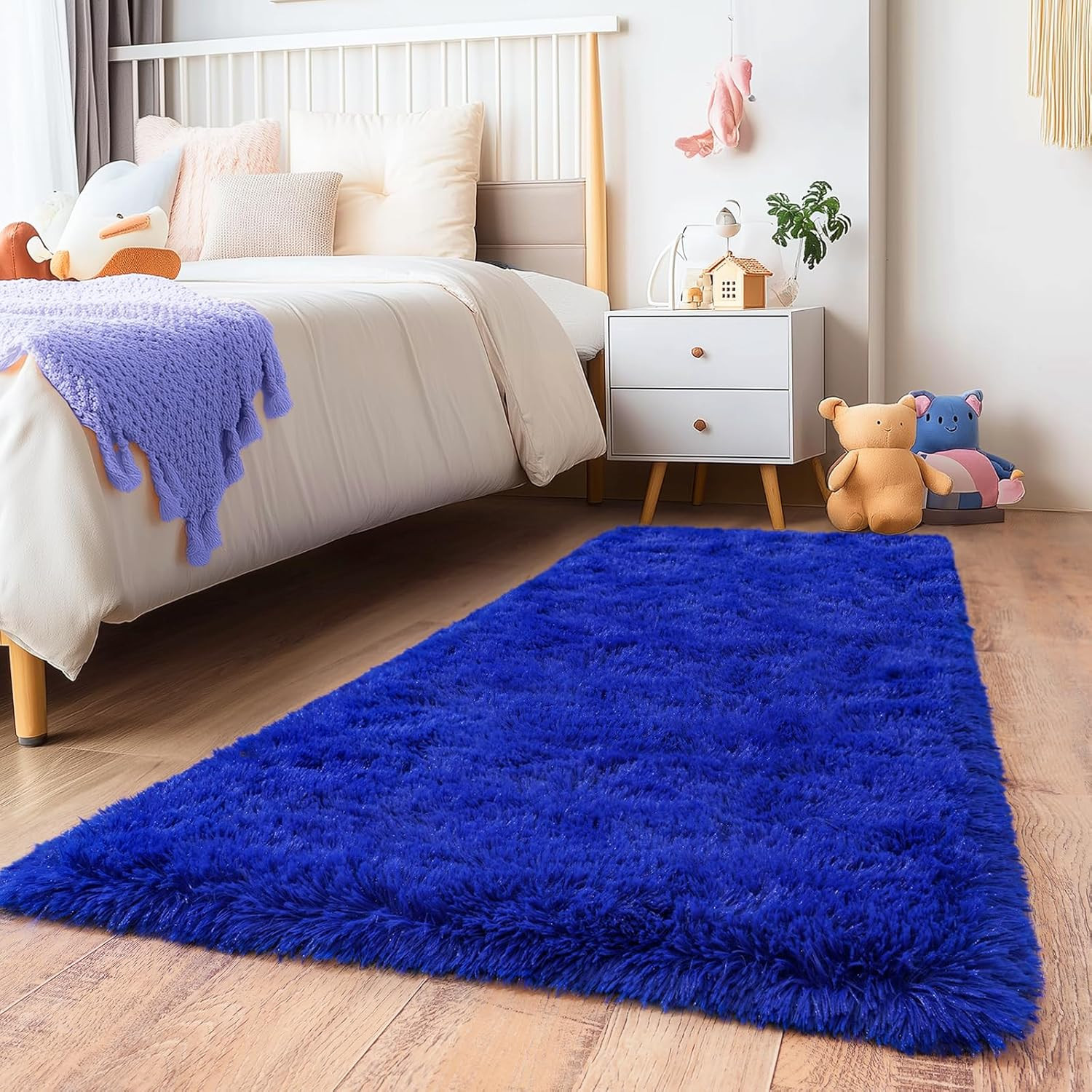 Runner Rugs for Bedroom, 2×6 Fluffy Throw Area Rug Non Slip for Bedside Dorm Hal