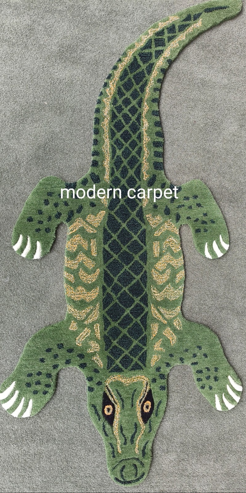 Crocodile Rugs 2×4 Feet Handmade 100% Woolen Hand Tufted For Home Decoration