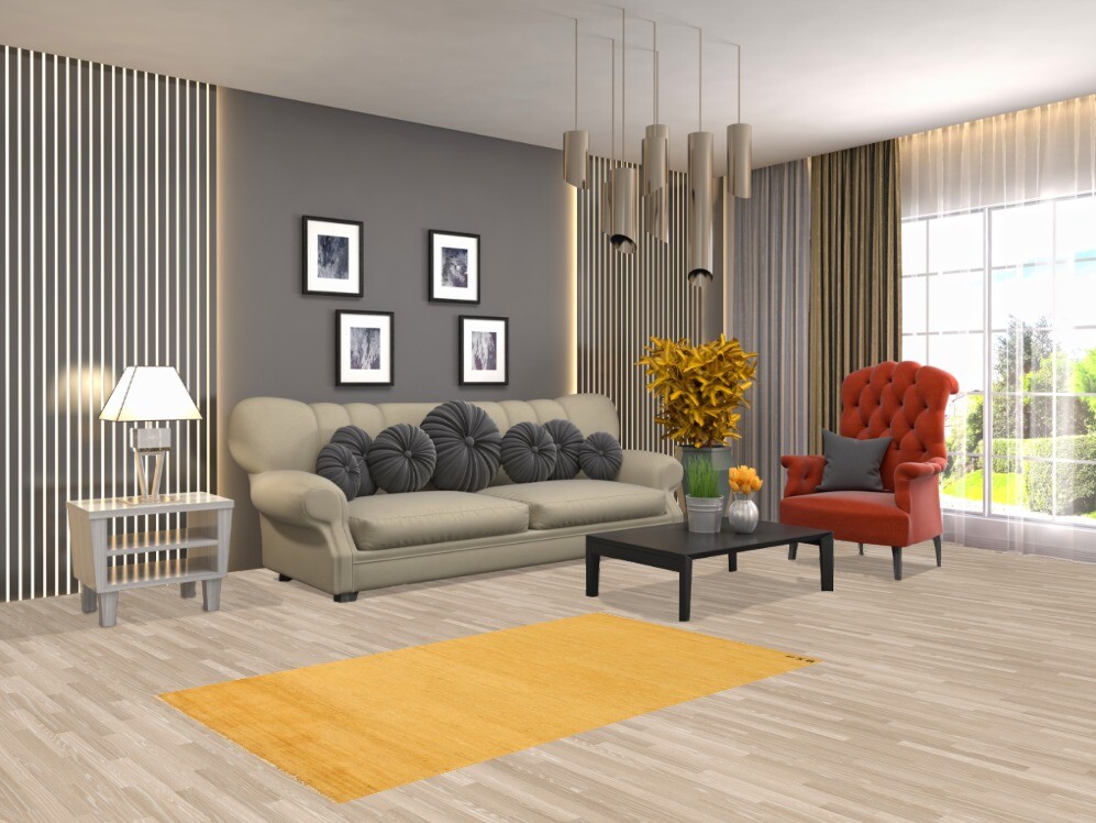Contemporary Gabbeh Solid Design Wool Rug Perfect for Any Space 5′ 0″ x 2′ 11″