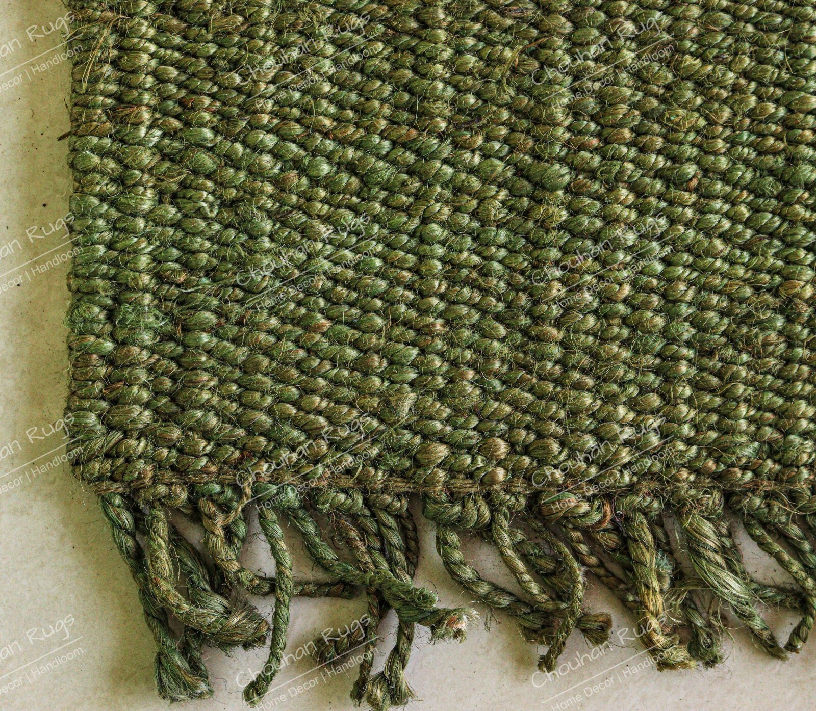 2 x 5 Feet Indian Handmade Jute Runner Rugs Green Abstract Hand Woven Boho