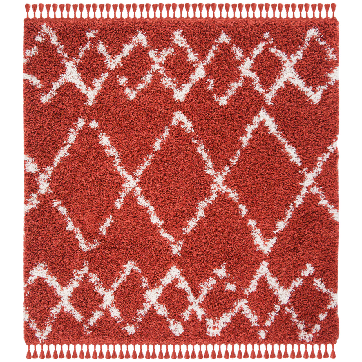 SAFAVIEH Pro Lux Shag Collection PLX434P Rust / Creme Rug