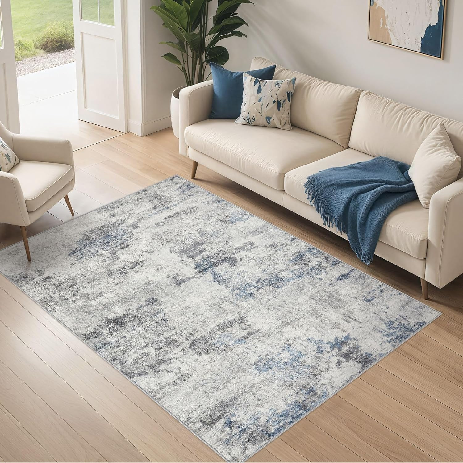8X10 Area Rug for Living Room, Washable & Non Slip Large Indoor Carpet, Kid & Pe