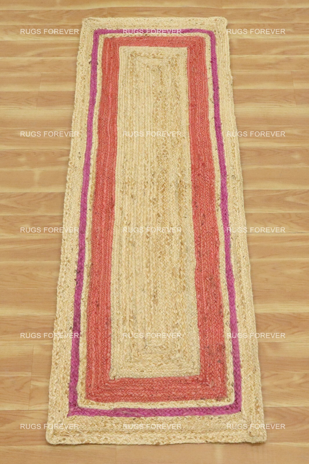 Red Runner Rug 100% jute braided handmade reversible carpet modern area Rug 4×10