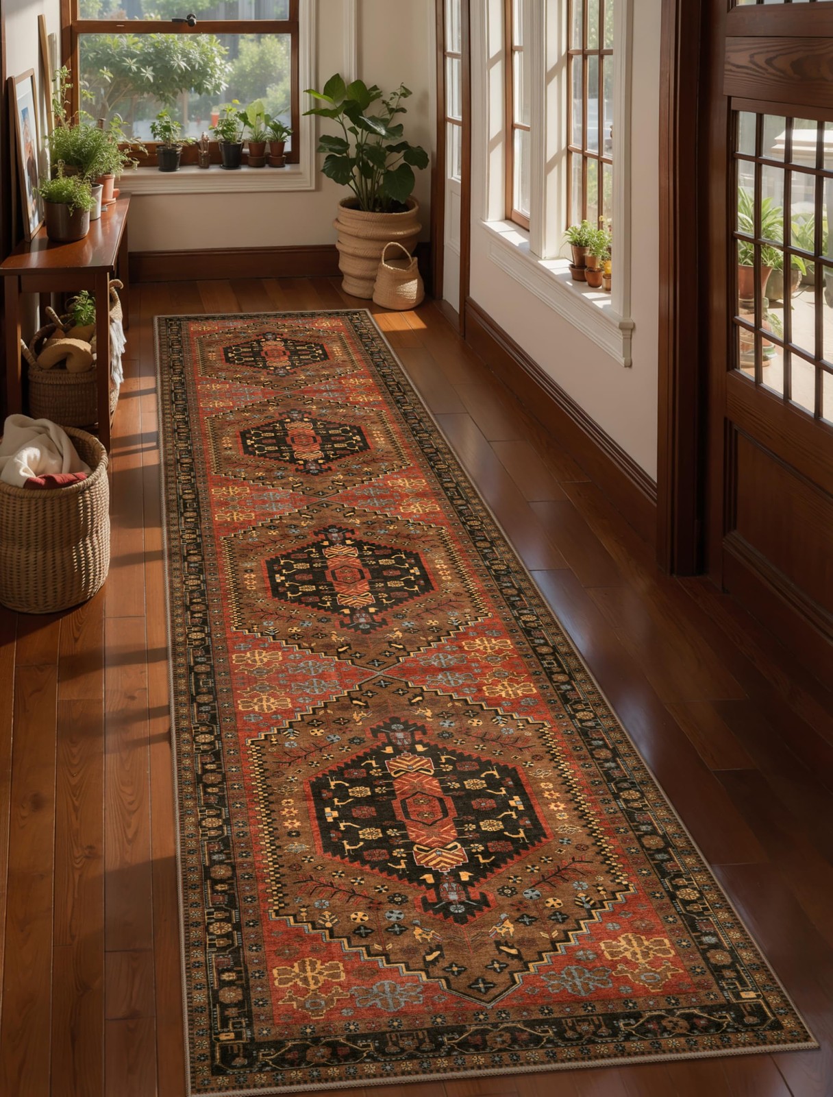 Ciicool 2x10ft Long Hallway Runner Rug,Thin Washable Carpet for Bedroom