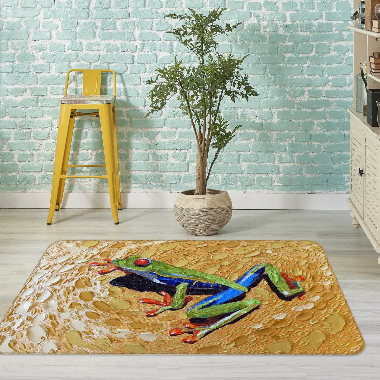 3D Frog Figure ZHUA25 Game Non Slip Rug Mat Photo Carpet Dena Tollefson Zoe