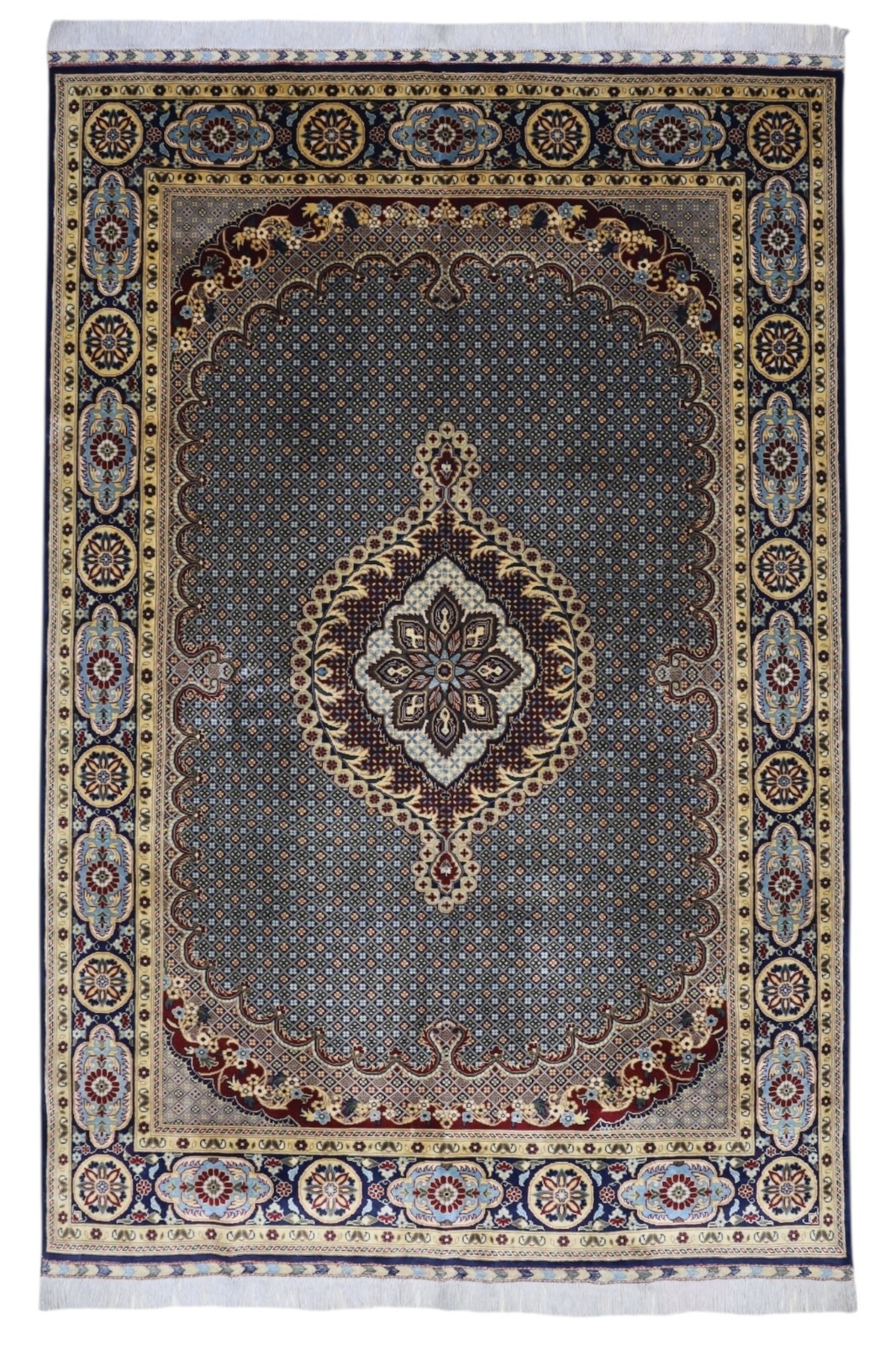 Hand-Knotted Afghani Rezmahi Wool Rug – 6’6″ x 9’10″