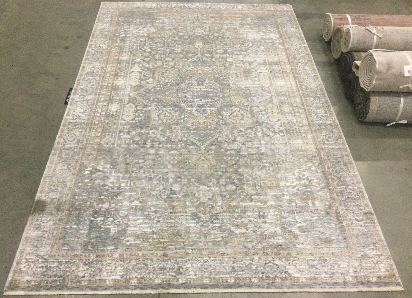 GREY / BEIGE 5′ X 8′ Stained Rug, Reduced Price 1172654682 WBSB320G-5