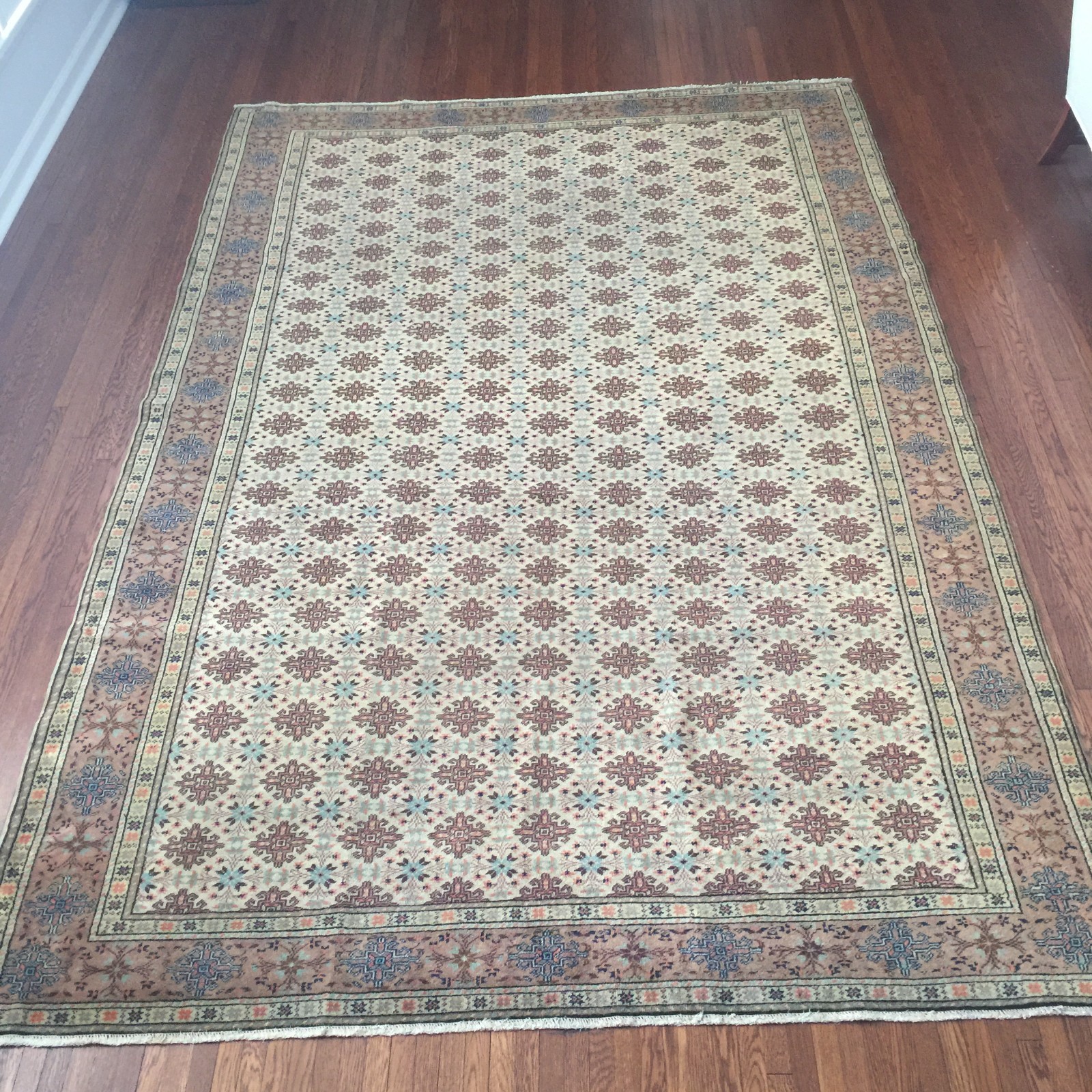 oriental rugs hand knotted wool 6’6×9’10 Origin India, Agra style