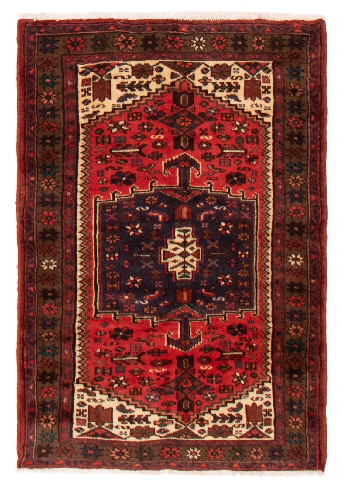 Traditional Vintage Hand-Knotted Area Rug 3’3″ x 4’9″ Oriental Wool Carpet