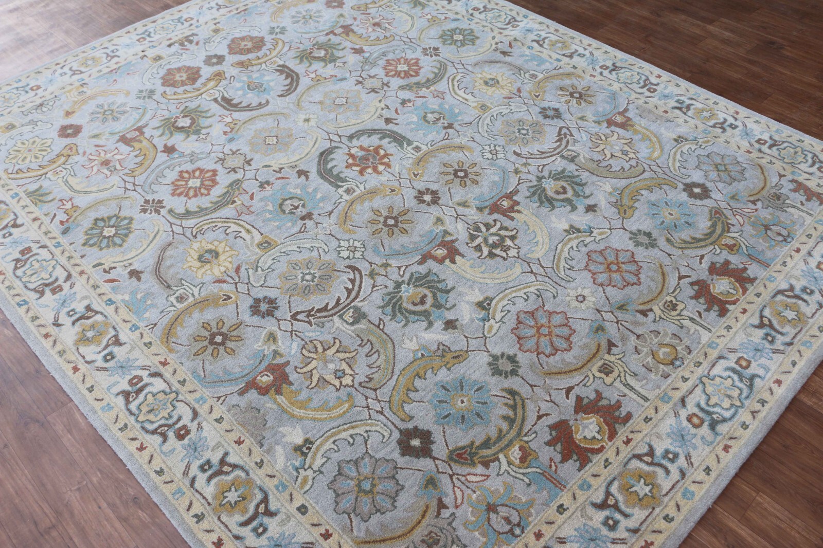 New Eva Gray Traditional Oriental Old Style Handmade Tufted 100% Wool Area Rugs