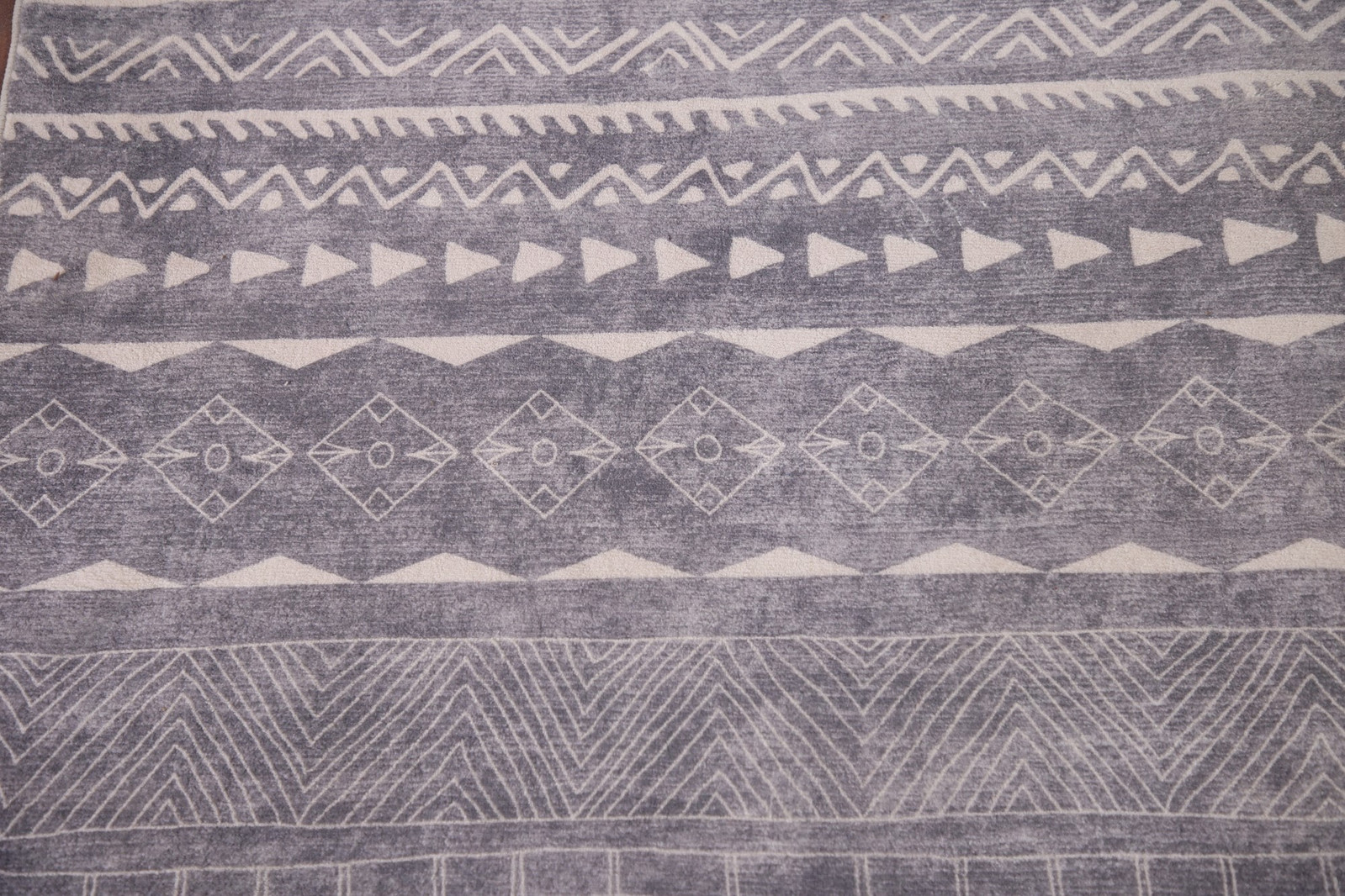 Machine-Made Printed Abstract Oriental Area Rug 3×5 Ft Tribal Gray Pattern Rug