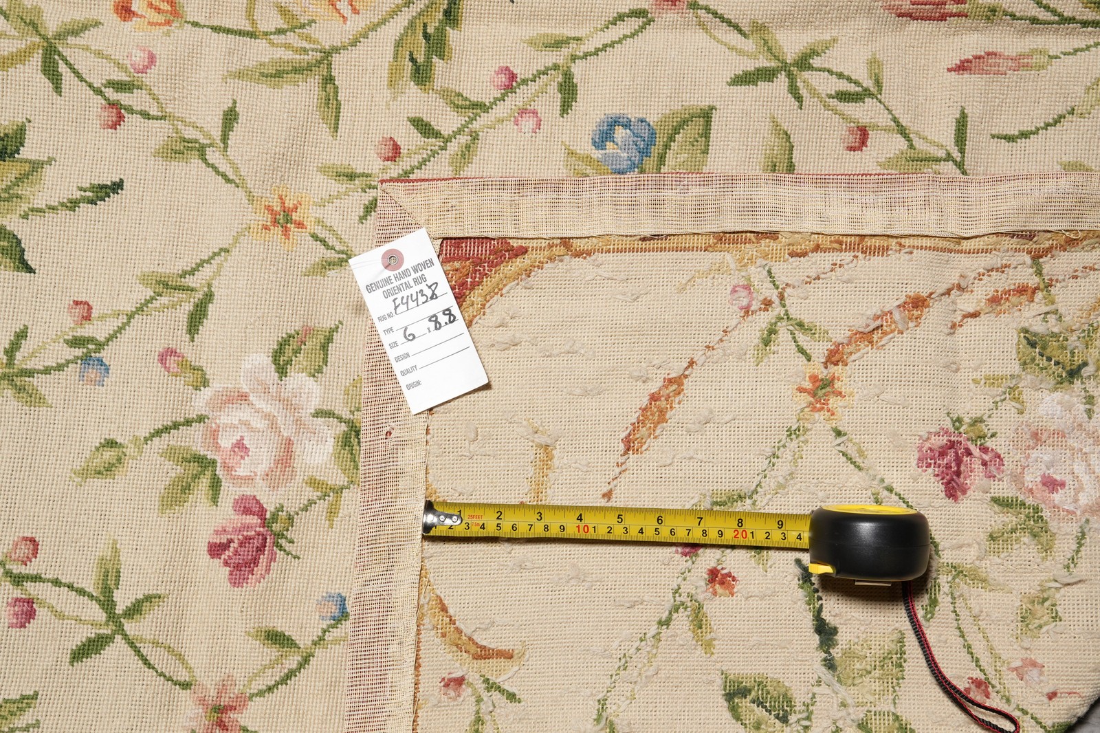 6 x 8.8 French Floral Needle Point Rug #F-4438