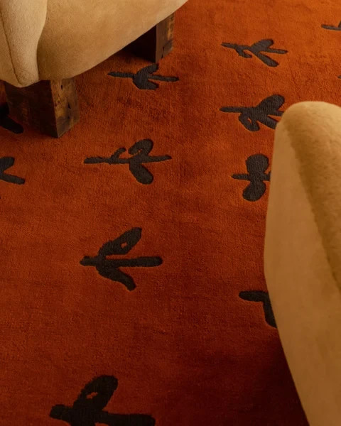 Nordic Knots Big Buds Red Rug Giancarlo Valle [New Zealand Wool Hand-Tufted Rug