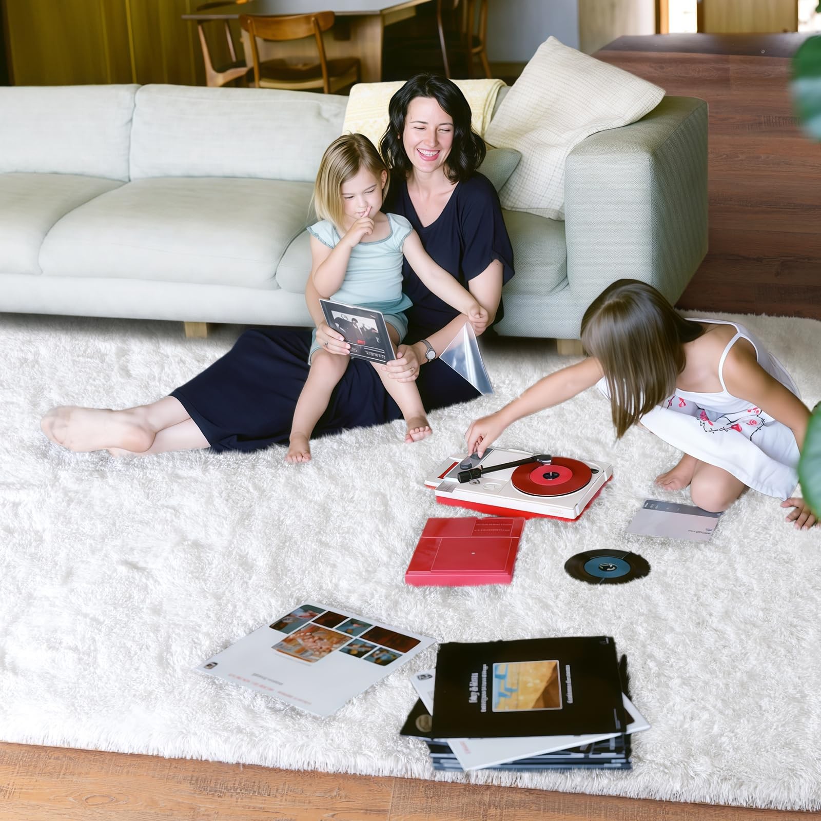 Quntue 8X10 Area Rugs For Living Room Large Ultra Fluffy Fuzzy Shag White Rug
