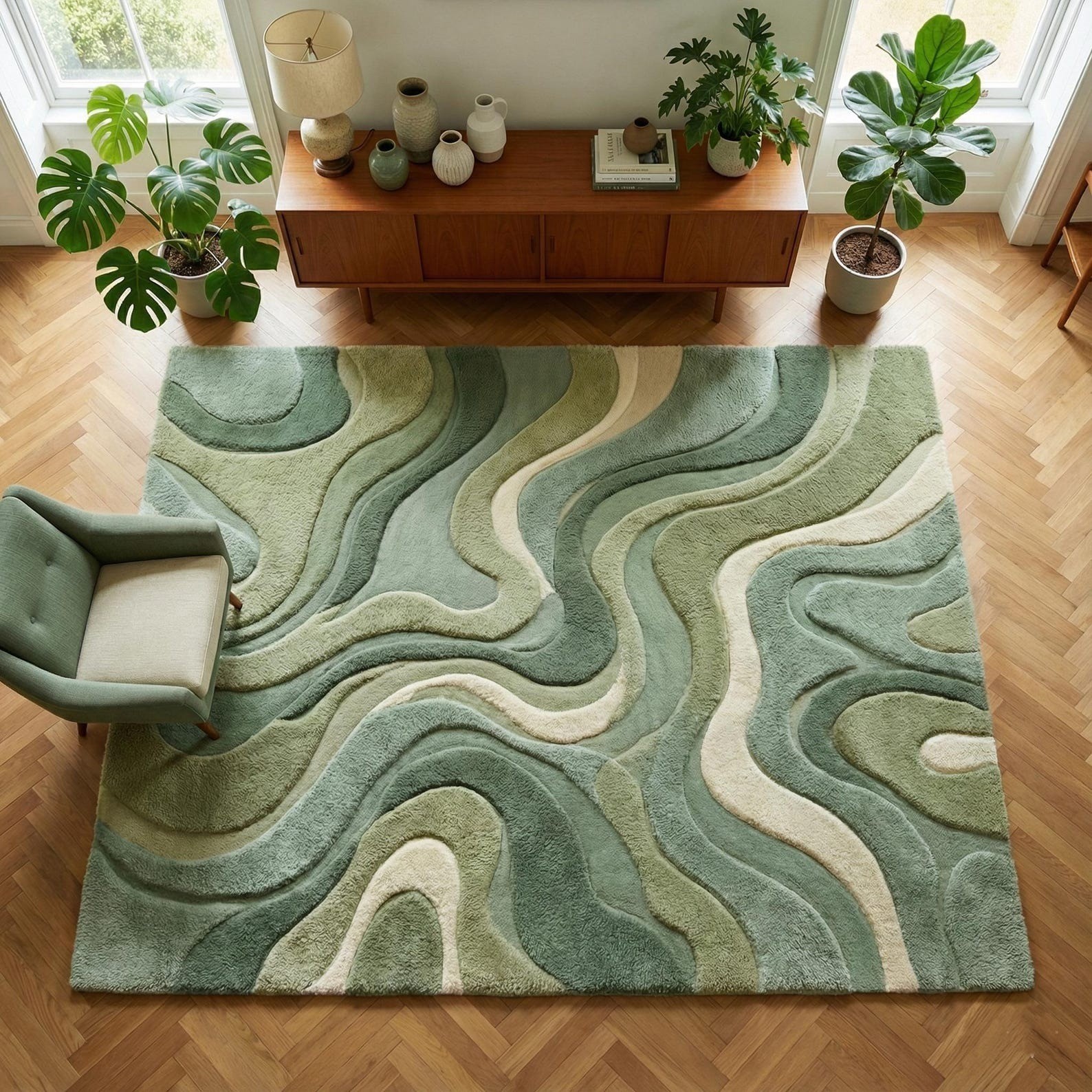 Designer Rug | Irregular Rug | Wool area Rugs | Living Room Rug | Tufted A235