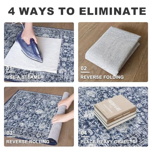 Small Area Rug 2×3 Entryway Rugs Printed Vintage Floral Machine Washable Rug