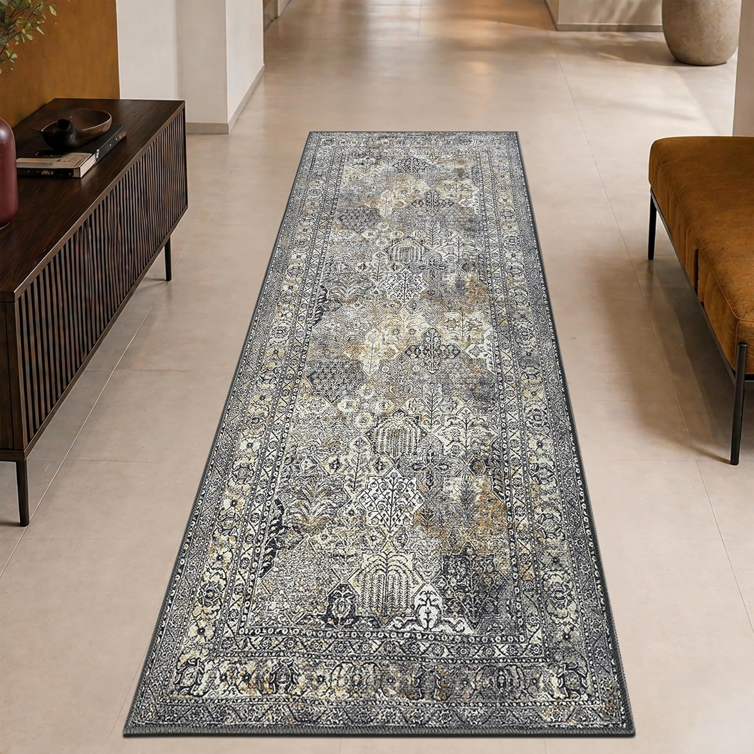 30″X144″ Rug – Machine Washable Runner Rug with Non-Slip Backing, Ideal for Hall