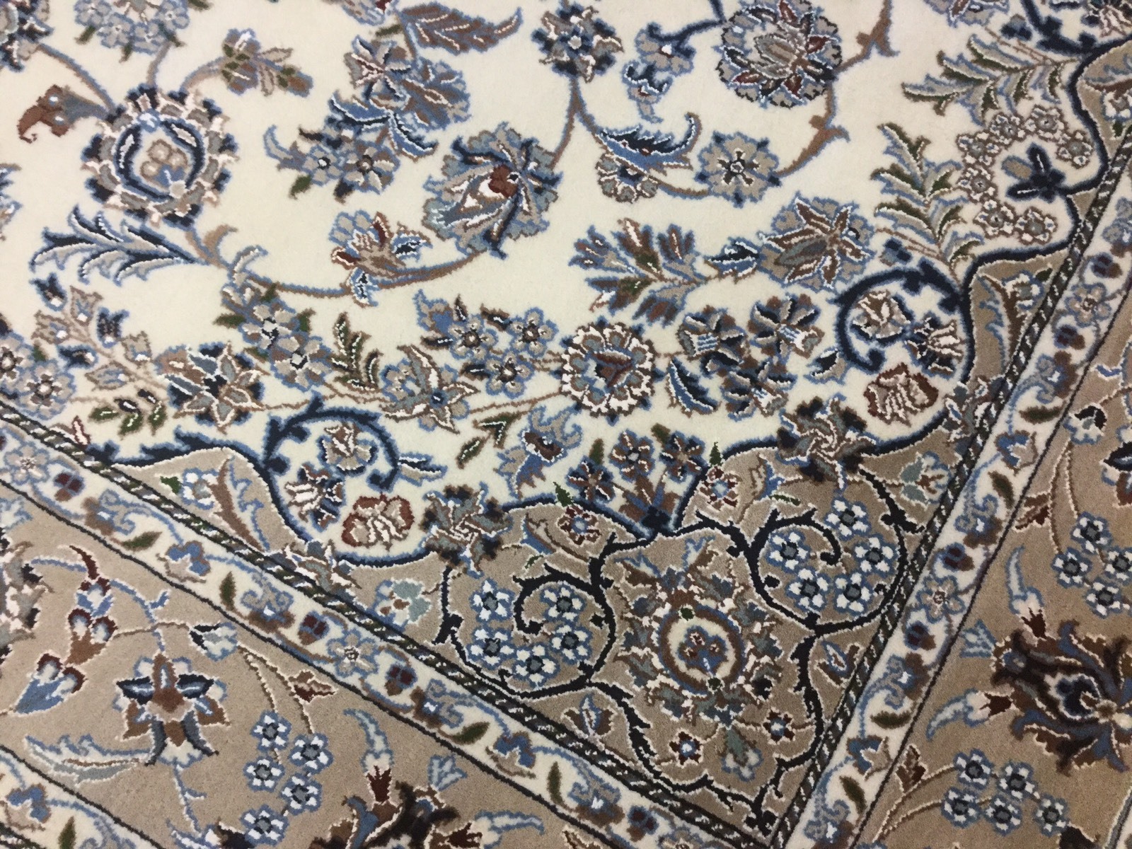 5′.7″ X 8′.6″ Ivory Beige Nainn Oriental Area Rug Hand Knotted Wool