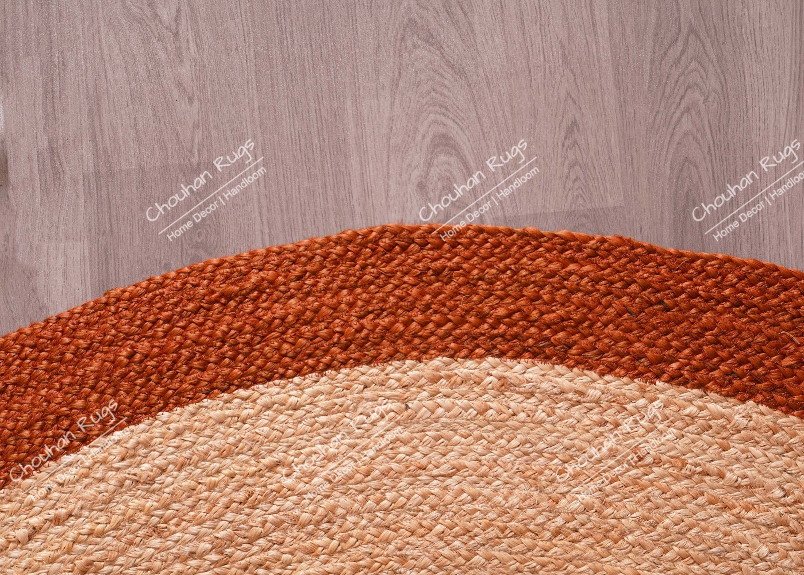 Round Jute Rug Natural Braided Hand-Braided Mat Boho Farmhouse Rustic Decor