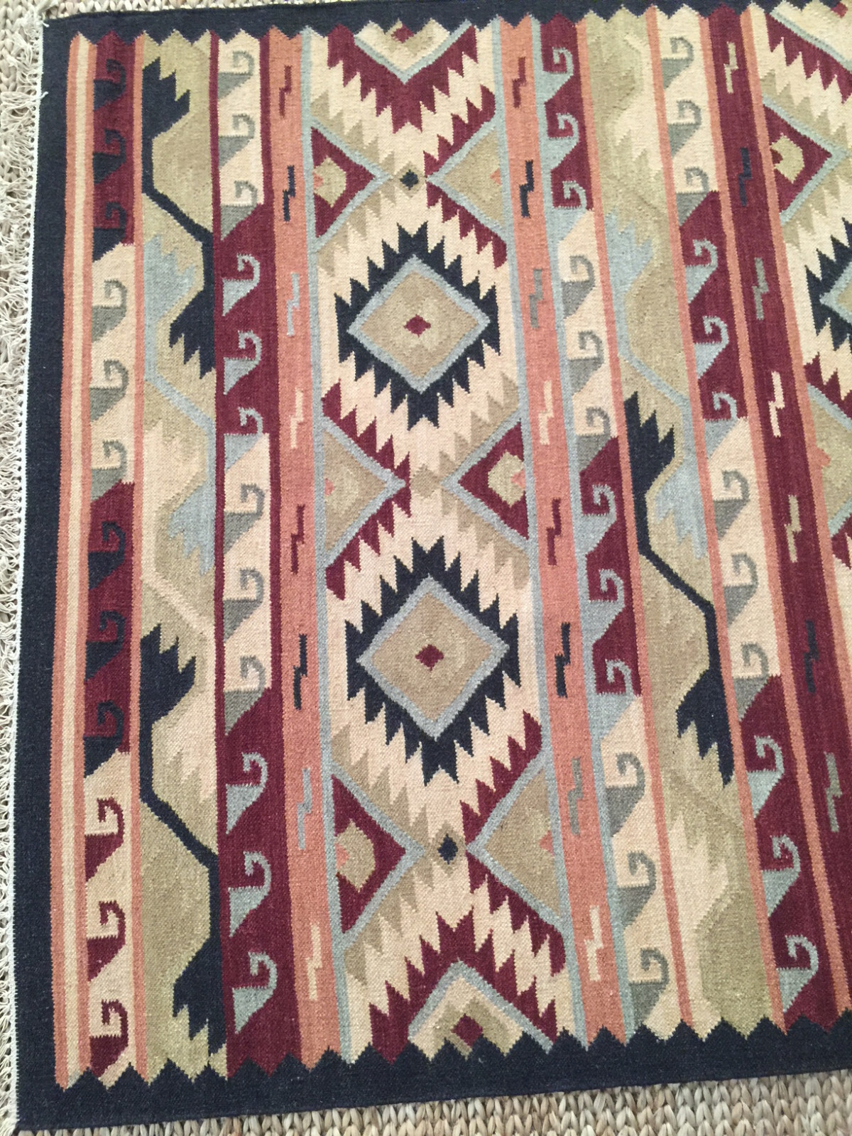 Wool Kilim Southwestern Hand woven Flat Weave Reversible rug Jijum20. *NEW*