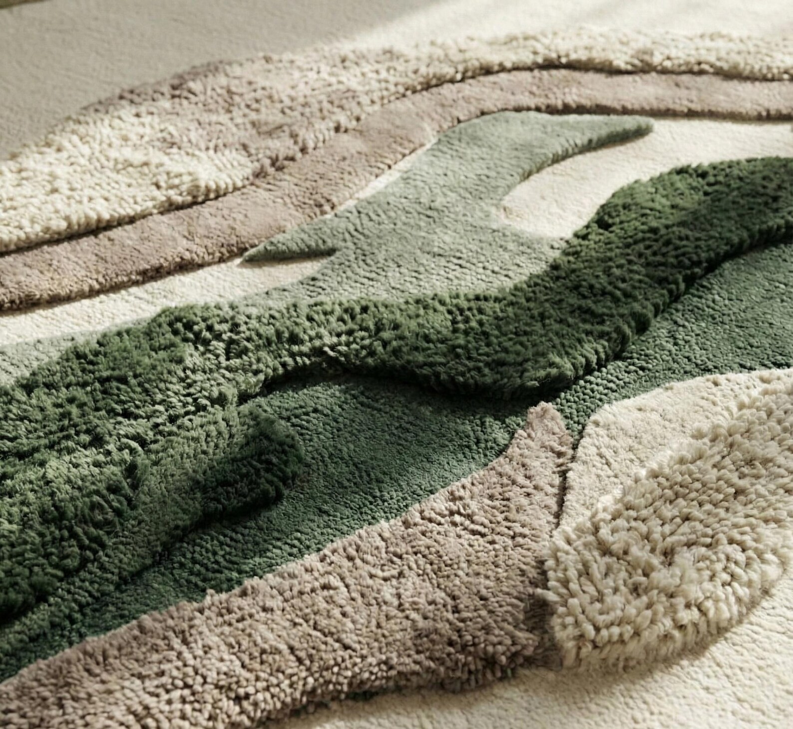 Hand-Tufted Organic Landscape Rug | Modern Abstract Area Rug in 100% New Zealand