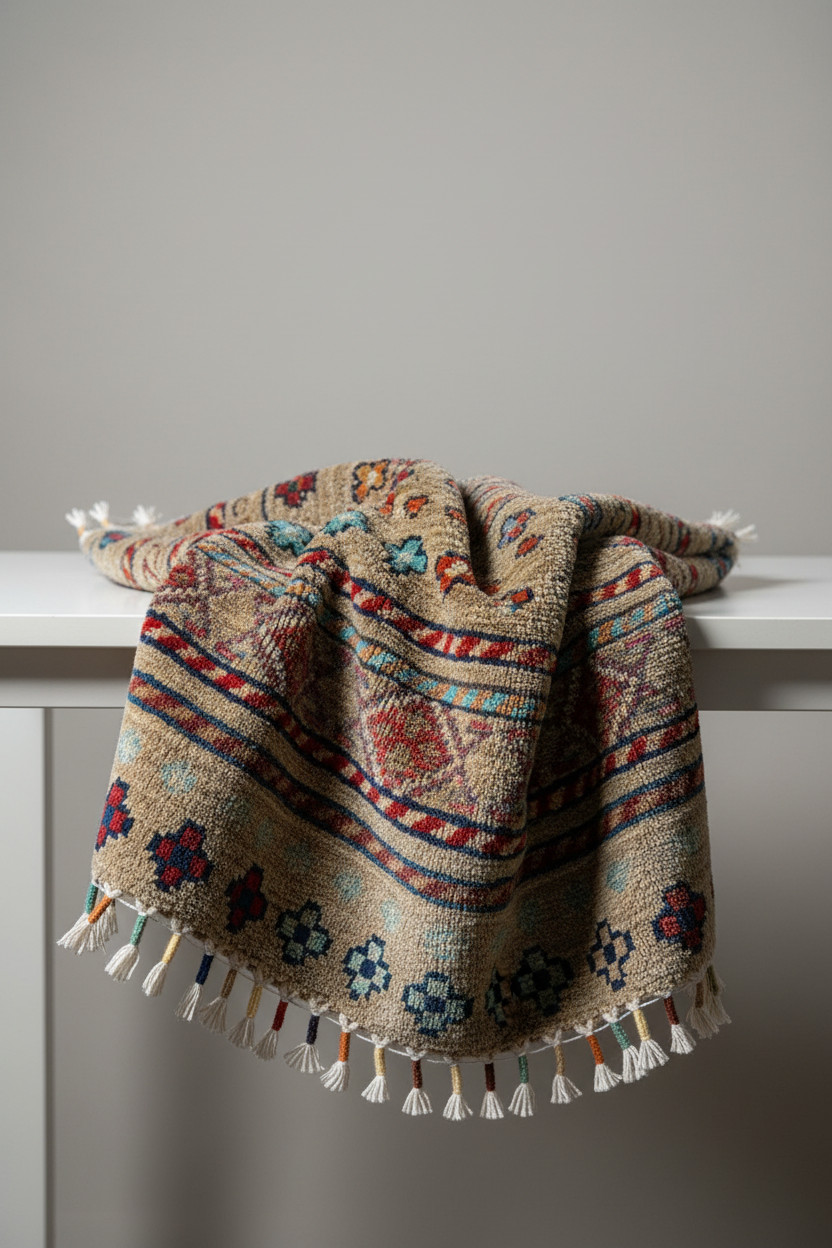 Blue Entryway Rug – Handmade Rug 2×3 ft (60x90cm)