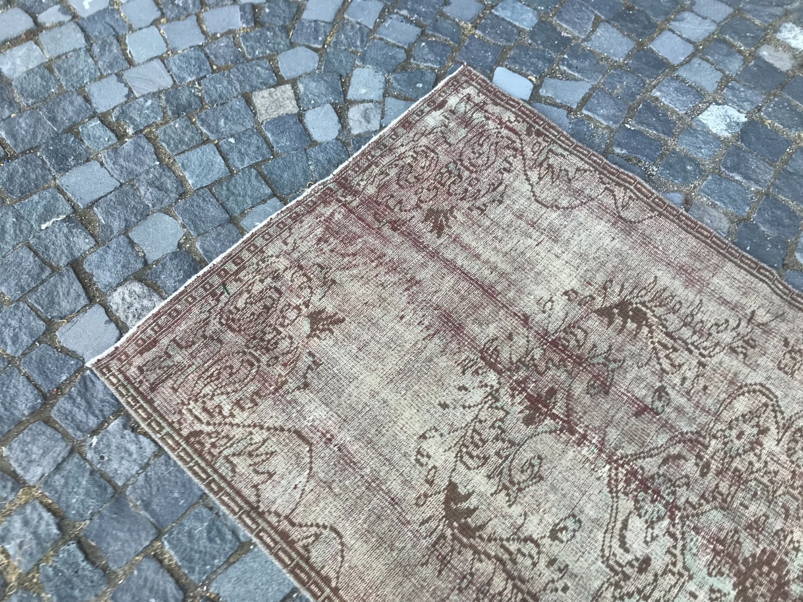 Bohemian Area Rug Handmade Wool Rug Turkish Vintage Traditional Rug 3,9 x 7,5 ft