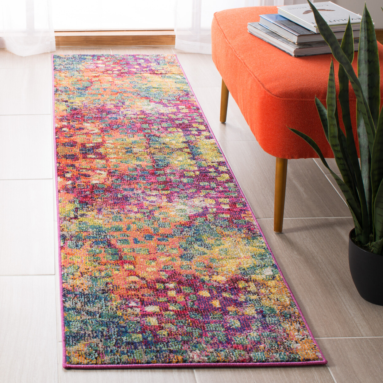 SAFAVIEH Madison Collection MAD425D Fuchsia / Gold Rug