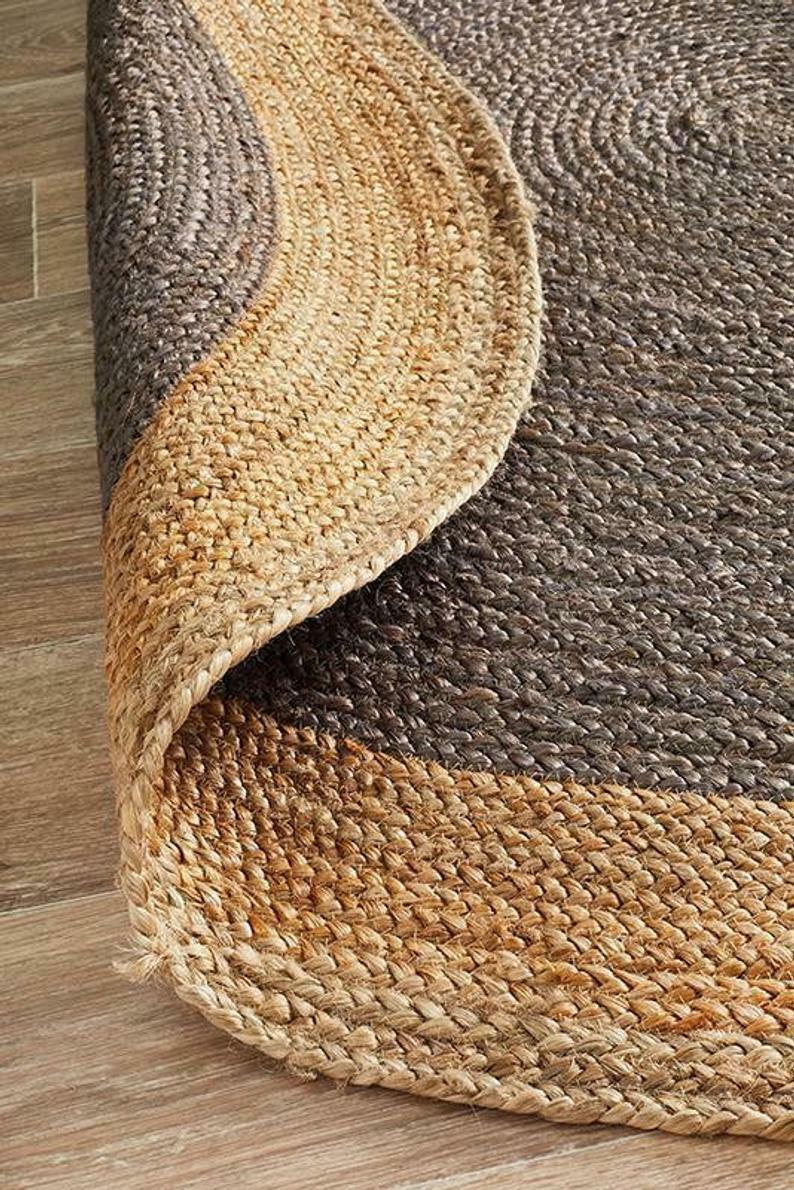 Rug Natural Jute Reversible Braided Round Jute Area Rag Rug Hardwood Floors
