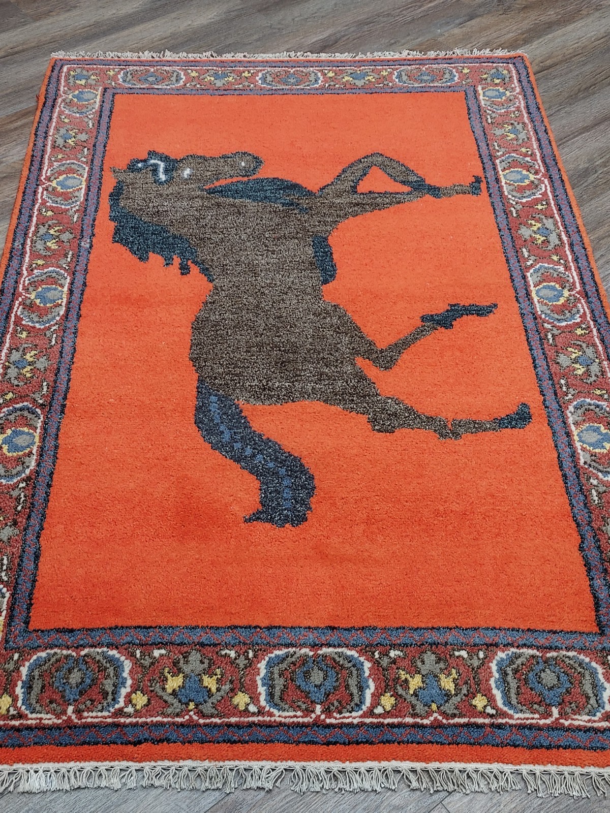 Turkish Rug,Turkish Hunting(Tree Of Life) Bohemian Village Horse Rug, 4×6 Ft