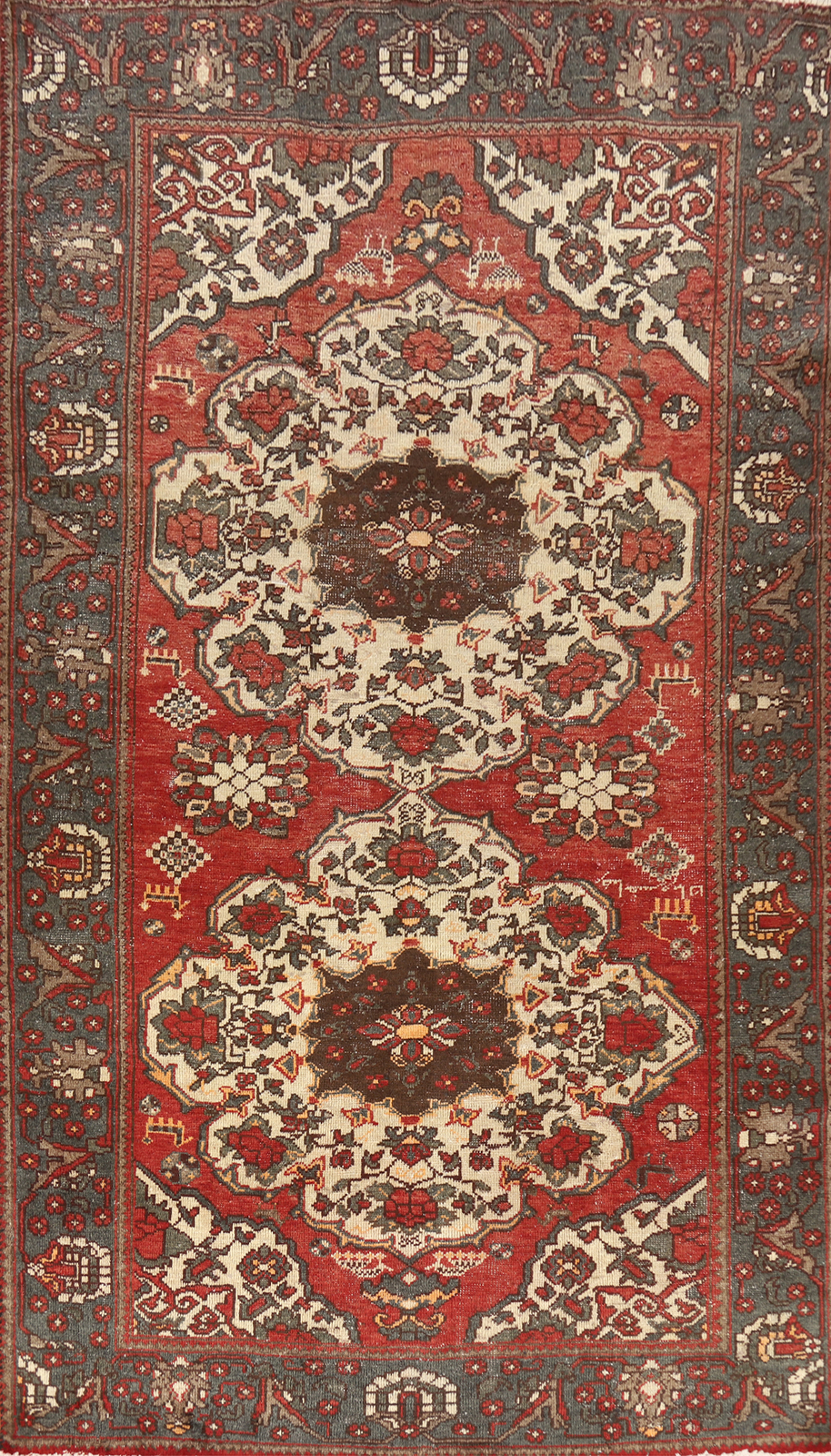 Vintage Tribal Geometric Bakhtiari Traditional Hand-knotted Wool Area Rug 5×10